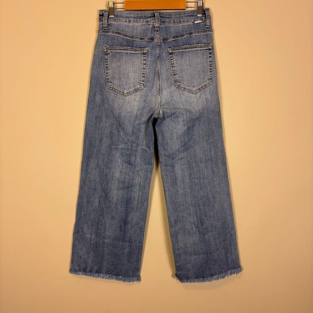Risen Jeans High Waisted Wide Leg Raw Hem Jeans Size 29 - Picture 2 of 9